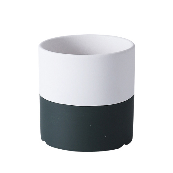 JYW2125 Cylinder ceramic pot with 2 tone finish