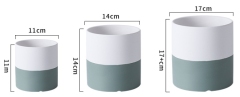 JYW2125 Cylinder ceramic pot with 2 tone finish