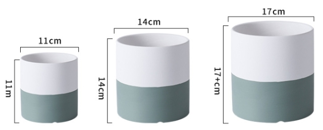 JYW2125 Cylinder ceramic pot with 2 tone finish