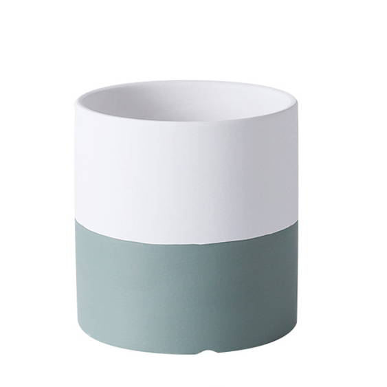 JYW2125 Cylinder ceramic pot with 2 tone finish