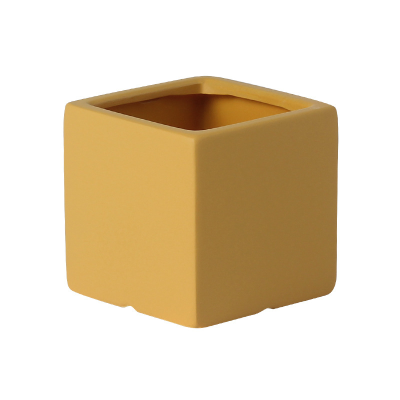 JYW2126 Square ceramic pot with various colors