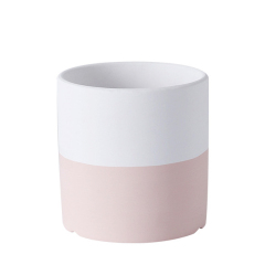 JYW2125 Cylinder ceramic pot with 2 tone finish
