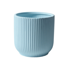 JYW2132  Addorable fluted ceramic planter for indoor use
