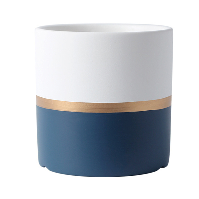 JYW2128 Indoor garden cylinder 2 tone ceramic plant pot