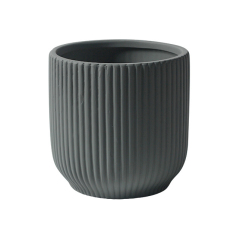 JYW2132  Addorable fluted ceramic planter for indoor use