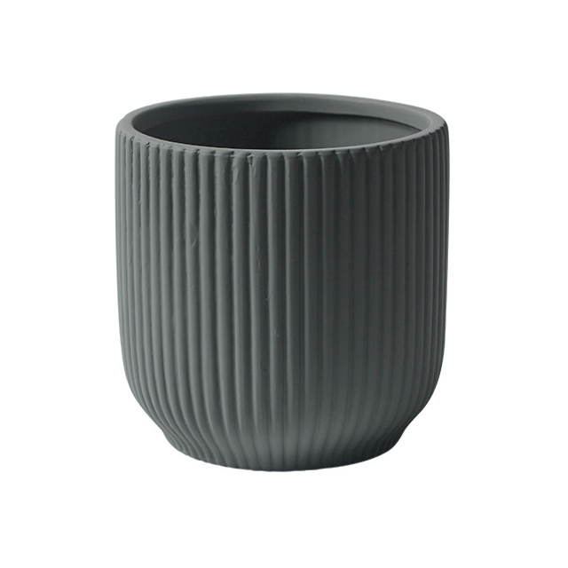 JYW2132  Addorable fluted ceramic planter for indoor use