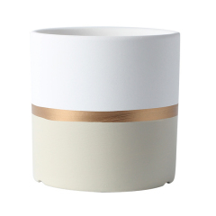 JYW2128 Indoor garden cylinder 2 tone ceramic plant pot