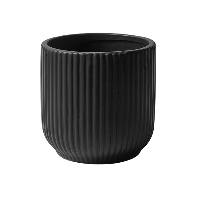 JYW2132  Addorable fluted ceramic planter for indoor use