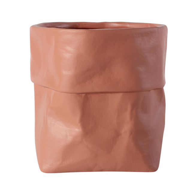 JYW2127 Bag designed ceramic planter pot with various colors