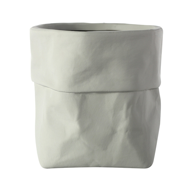 JYW2127 Bag designed ceramic planter pot with various colors