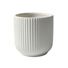 JYW2132  Addorable fluted ceramic planter for indoor use