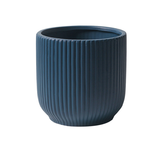 JYW2132  Addorable fluted ceramic planter for indoor use