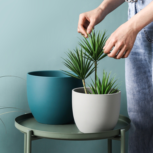 JYW2130  Best Selling solid color ceramic indoor garden planter pots