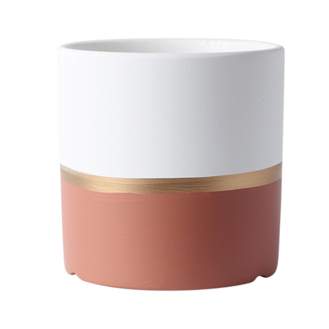 JYW2128 Indoor garden cylinder 2 tone ceramic plant pot