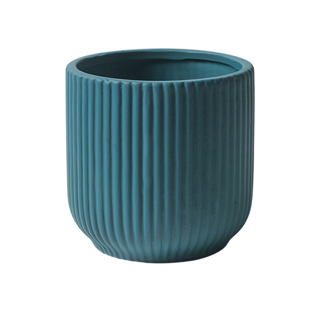 JYW2132  Addorable fluted ceramic planter for indoor use