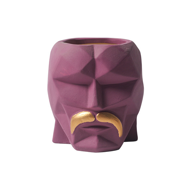 JYW2133 Ceramic Faced planter with golden beard