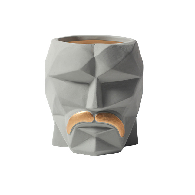 JYW2133 Ceramic Faced planter with golden beard