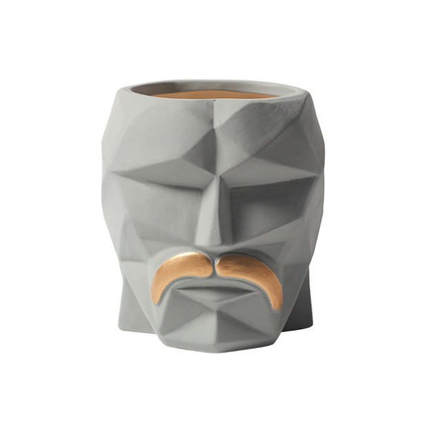 JYW2133 Ceramic Faced planter with golden beard