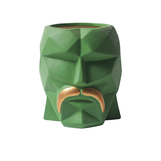 JYW2133 Ceramic Faced planter with golden beard