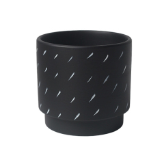 JYW2137 New design black ceramic planter pot with raindrop pattern