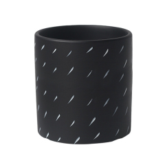 JYW2142 New design white cylinder ceramic planter pots with raindrop pattern for indoor use