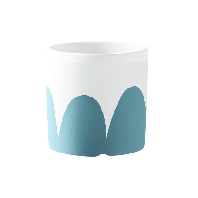 JYW2135 Adorable Hand painted ceramic cylinder planter pots