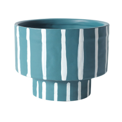JYW2134 Unique design hand painted stripe ceramic planter with various colors