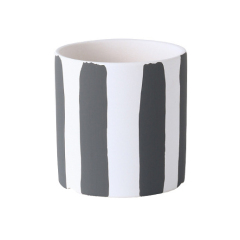 JYW2136 Classic cylinder ceramic planter with hand painting stripe