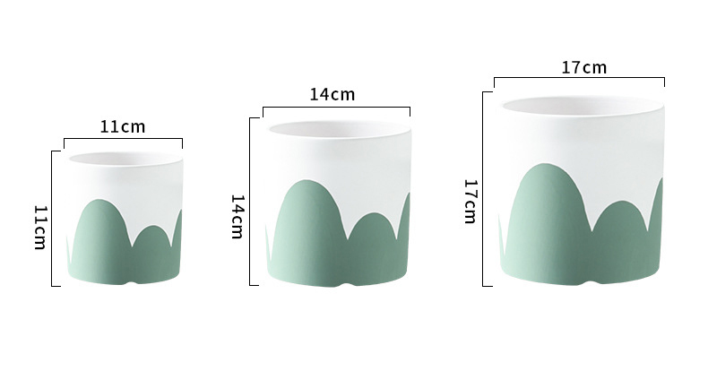 JYW2135 Adorable Hand painted ceramic cylinder planter pots