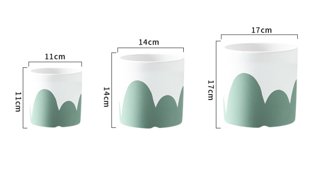 JYW2135 Adorable Hand painted ceramic cylinder planter pots