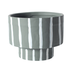 JYW2134 Unique design hand painted stripe ceramic planter with various colors