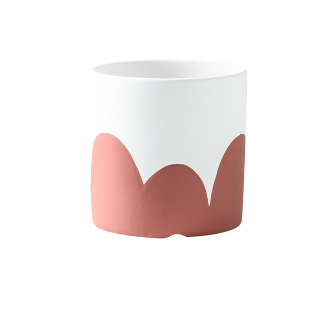 JYW2135 Adorable Hand painted ceramic cylinder planter pots