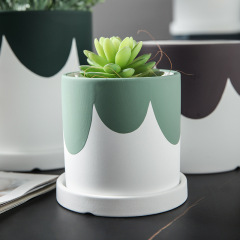 JYW2135 Adorable Hand painted ceramic cylinder planter pots