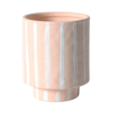 JYW2134 Unique design hand painted stripe ceramic planter with various colors
