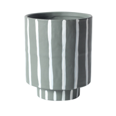 JYW2134 Unique design hand painted stripe ceramic planter with various colors