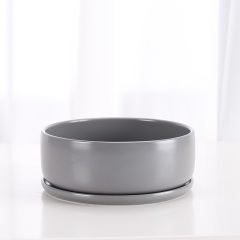 JL7011 Bowl shaped indoor glarden ceramic succulent planter pots with tray