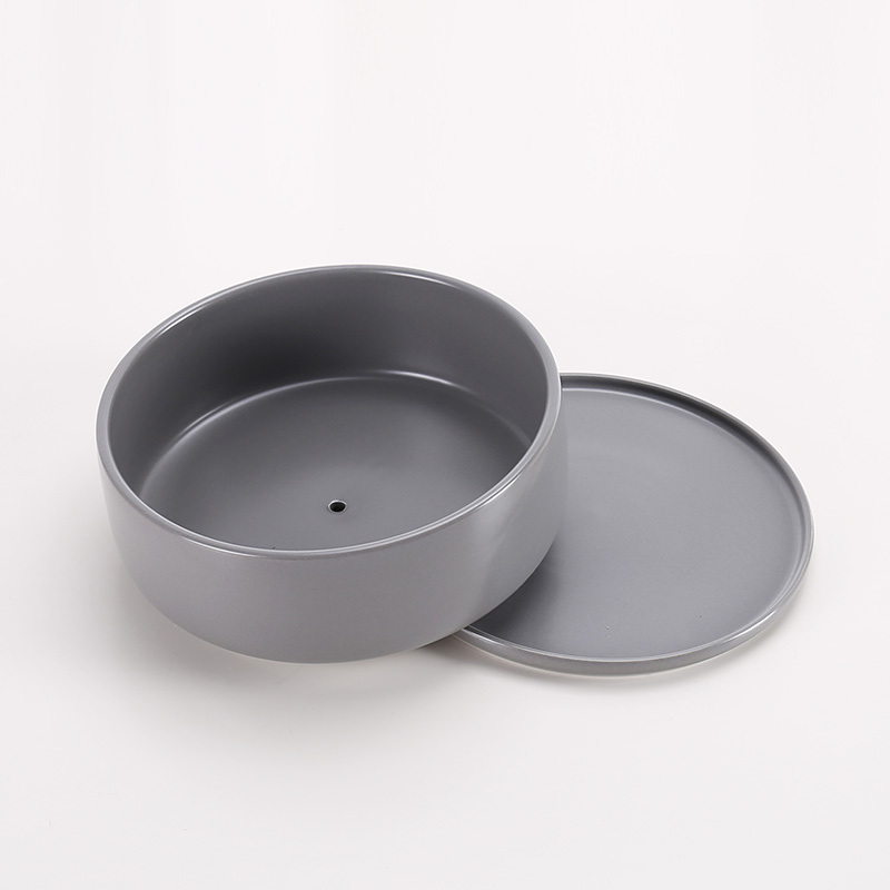 JL7011 Bowl shaped indoor glarden ceramic succulent planter pots with tray