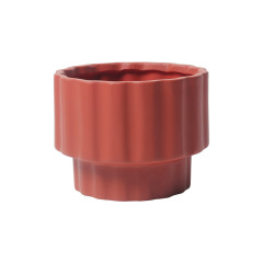 JYW2149 Fluted ceramic indoor plant pot with elevated bottom