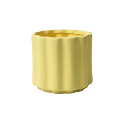 JYW2149 Fluted ceramic indoor plant pot with elevated bottom