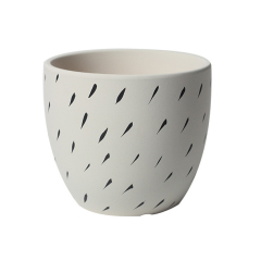 JYW2141 New design black tapered ceramic planter pots with raindrop pattern for indoor use