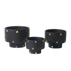 JYW2146 Polka dots design ceramic evelated bottom shaped planter pots