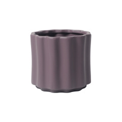 JYW2149 Fluted ceramic indoor plant pot with elevated bottom