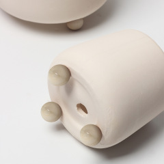 JYW2152 New Design Bisque ceramic pot with 3 rounded feet