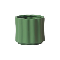 JYW2149 Fluted ceramic indoor plant pot with elevated bottom
