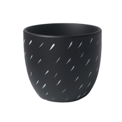 JYW2141 New design black tapered ceramic planter pots with raindrop pattern for indoor use