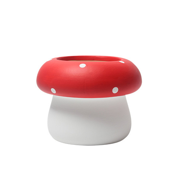 JYW2155 New arrival mushroom design ceramic planter pot with polka dots