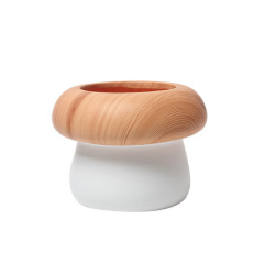 JYW2156 New arrival mushroom design ceramic planter pot with wooden effect