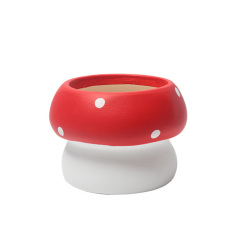 JYW2155 New arrival mushroom design ceramic planter pot with polka dots