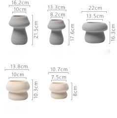 JYW2158 New arrival mushroom designed various colored ceramic indoor planter pot with brushed effect