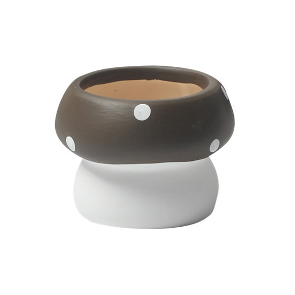 JYW2155 New arrival mushroom design ceramic planter pot with polka dots